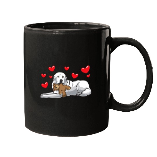 Great Pyrenees Pyrenean Mountain Dog With Stuffed Animal Mugs