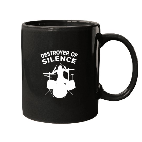 Destroyer Of Silence Drum Set Drummer Practice 3 Mugs