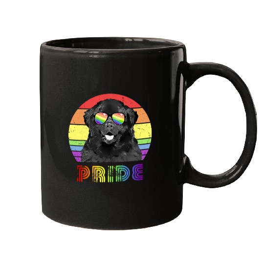 LGBTQ Newfoundland Dog Rainbow Gay Pride Mugs