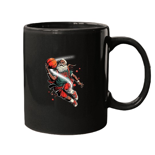 Happy Kwanzaa Merry Kwanzaa Santa Black Christmas Basketball 2 Mugs