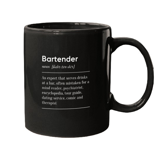 Bartender Definition Bar Pub Alcohol Mugs