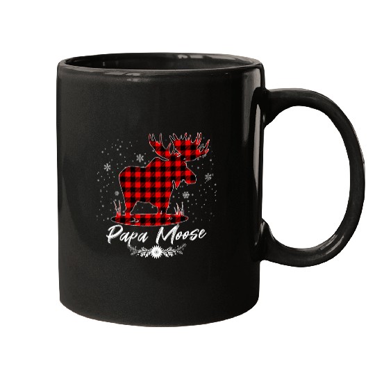Papa Moose Red Plaid Matching Christmas Family Pajamas Xmas Mugs