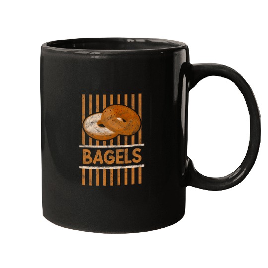 Bagels Jewish Bread Roll Jew Baker Baking Distressed Mugs