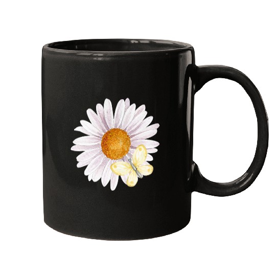 Spring Time Flower and Butterfly Mugs