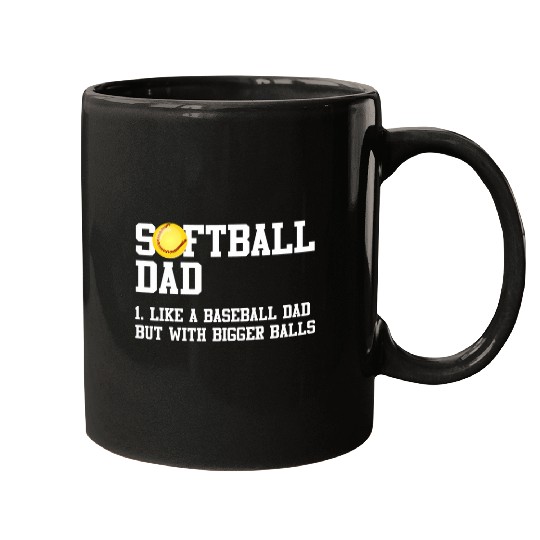 Funny Softball Dad Definition Mugs