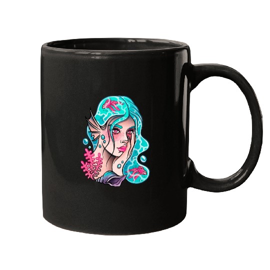 Gothic the four elements goddess Goth Art Water Mugs