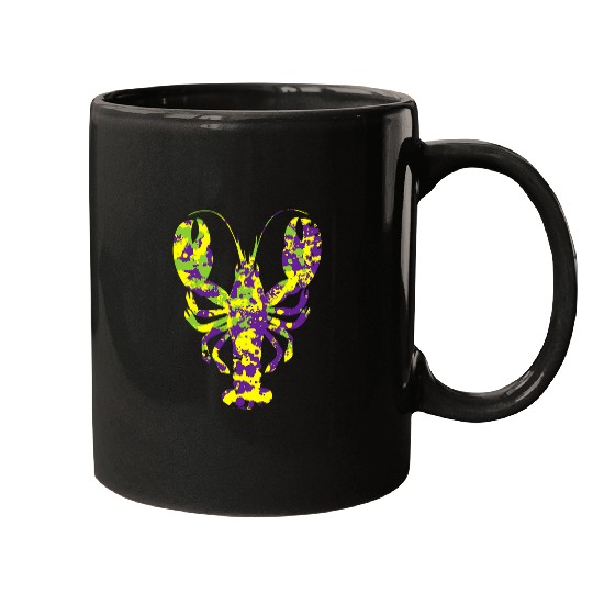 Crawfish Art Mardi Gras Colors Crab Lobster Party Animal Mugs