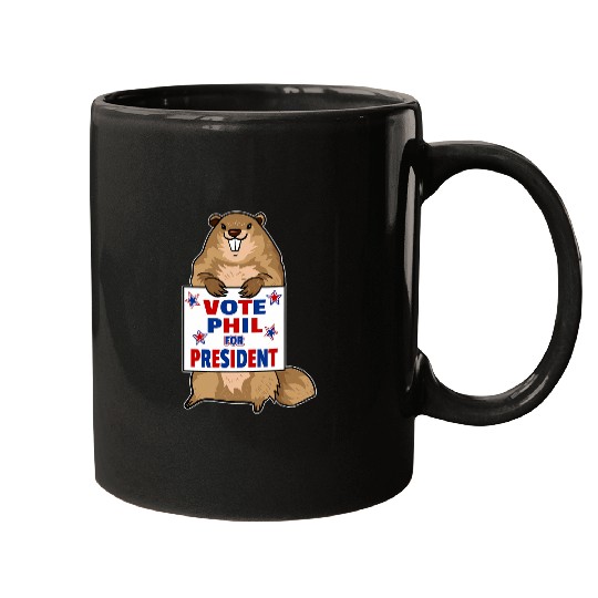 Funny Groundhog Day s Patriotic Graphic Art Design Mugs
