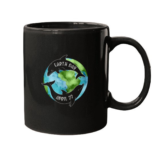 Earth Day Restore Earth Sea Dolphin Art Save the Planet Mugs