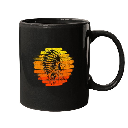Indigenous Native Pride Indian Headdress Native American Mugs
