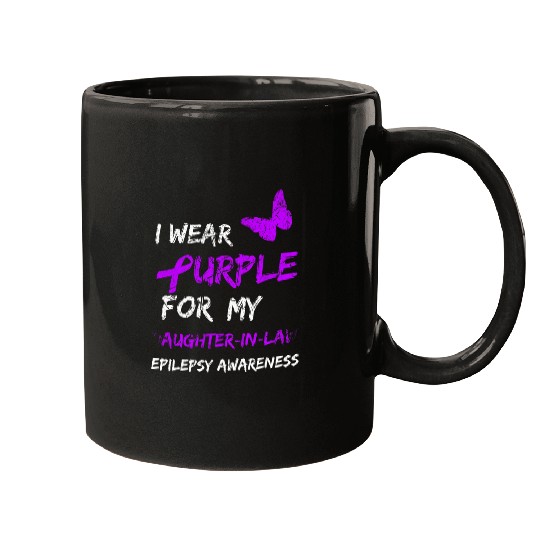 Epilepsy I Wear Purple For My DaughterInLaw Ribbon 2 Mugs