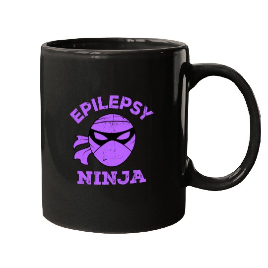 Epilepsy Ninja Epilepsia Seizure Disorder Purple Epileptic Mugs
