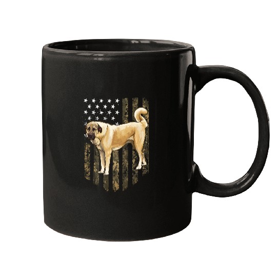 Camo American Flag Anatolian Shepherd Dog 4th Of July USA Mugs