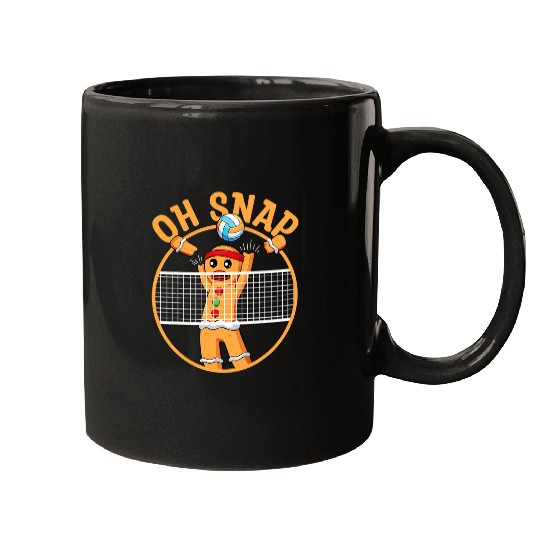 Christmas Volleyball Gingerbread Man Blocker Oh Snap Mugs