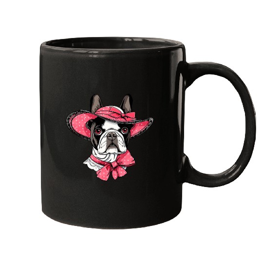 French Bulldog English Lady Funny Dog Victorian 1 Mugs