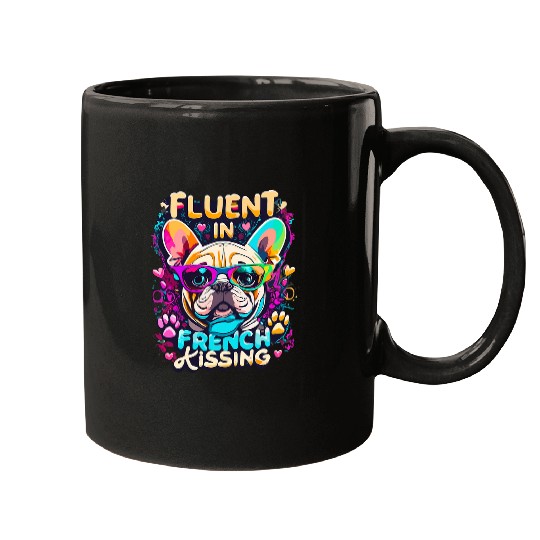 French Bulldog French Kissing Cute Funnie Frenchie Dog Lover Mugs