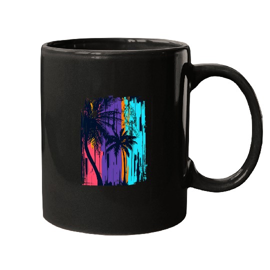 Tropical Hidden Parrot and Palm Trees Mugs