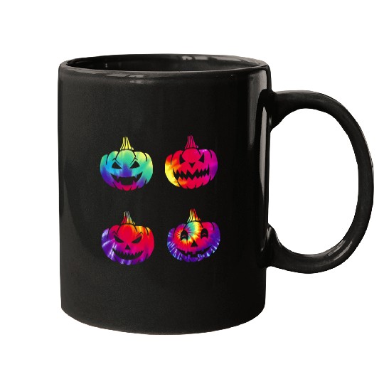 Cute Tie Dye Pumpkin Mugs