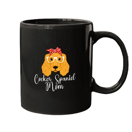 Cocker Spaniel Mom Bandana Animal Dog Breeder Pet Lover Mugs