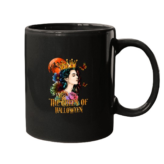 The Queen Of Halloween Loves Rose Butterfly For Women Mugs