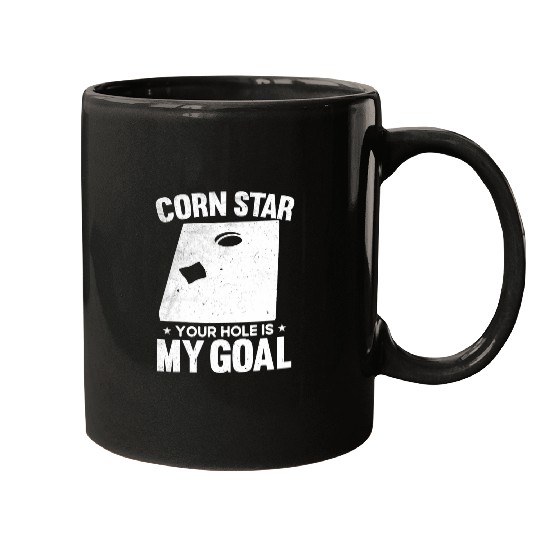 Lacrosse Gift Mens Corn Star 2Your Hole Is My Goal Funny Cornhole Mugs