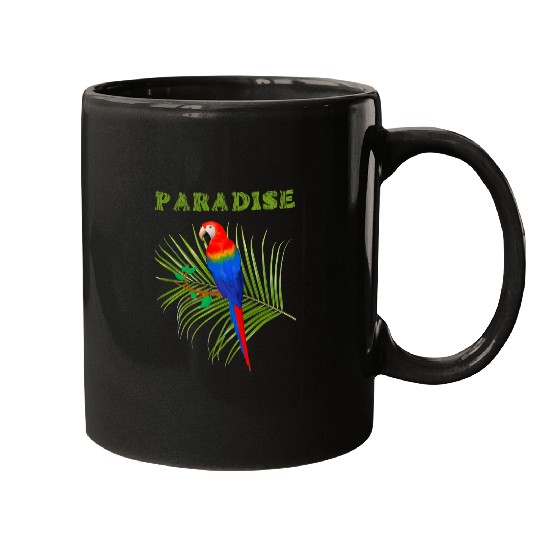Tropical Island Paradise Parrot Mugs