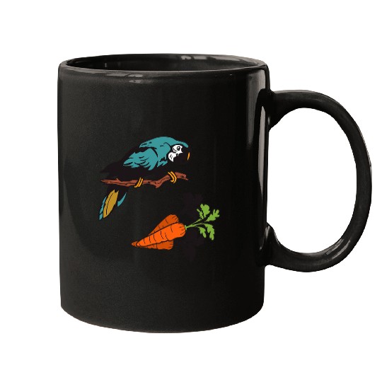 PARROT CARROT birds exotic nature vegan animals rhyme funny Mugs
