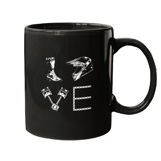 Love Motorcycle Parts Motocross Enduro Dirt Bike Biker Mx Mugs