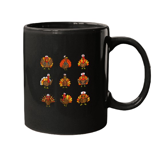 turkey nurses thanksgiving crew 2fall scrub top autumn Mugs