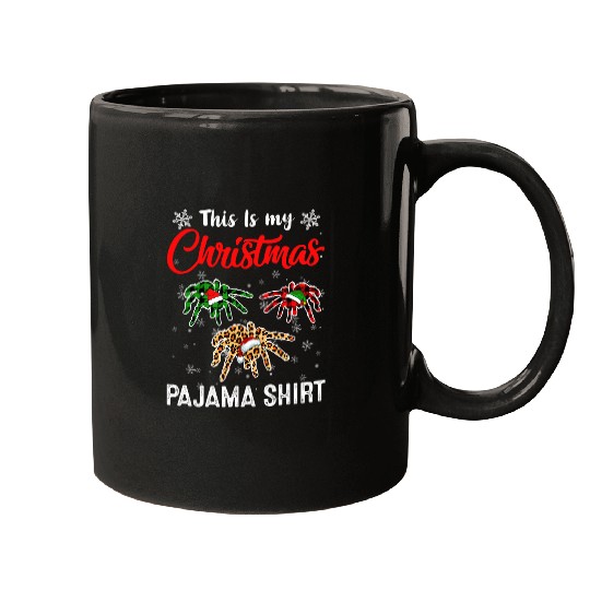 This Is My Christmas Pajama Leopard Plaid Spider Mugs