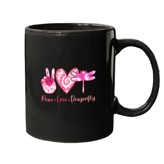 Tie Dye Peace Love Dragonfly Lover Girl Mugs