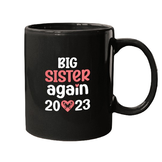 Kids Promoted to Big Sister Again 2Little Girl Butterfly Mugs