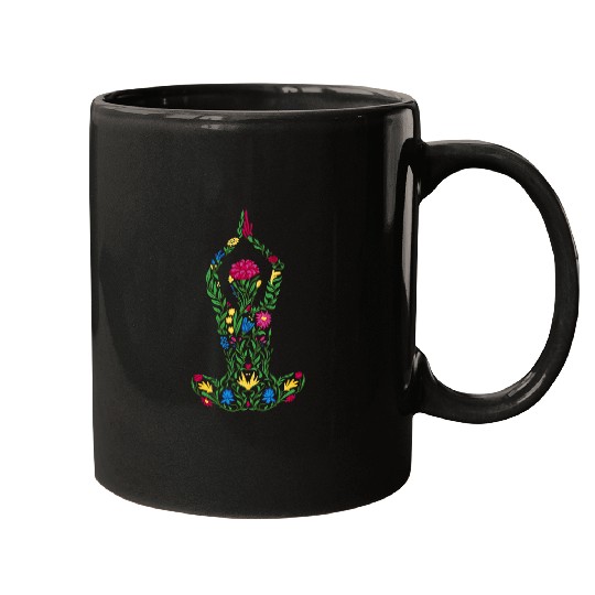 Ladies flowers and yoga Mugs