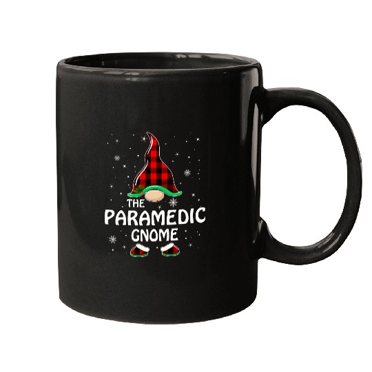 Paramedic Gnome buffalo plaids Matching Family Christmas Mugs