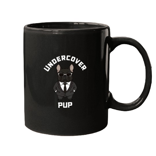 French Bulldog Undercover Pup Funny Dog Spy Mugs