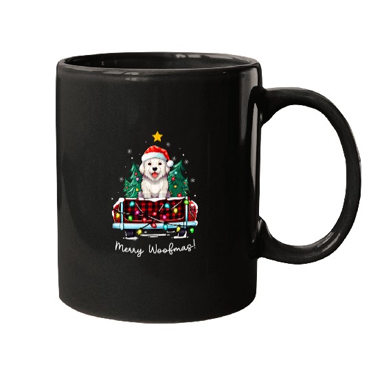 Great Pyrenees Christmas Dog Truck Plaid Funny xmass Tree Mugs