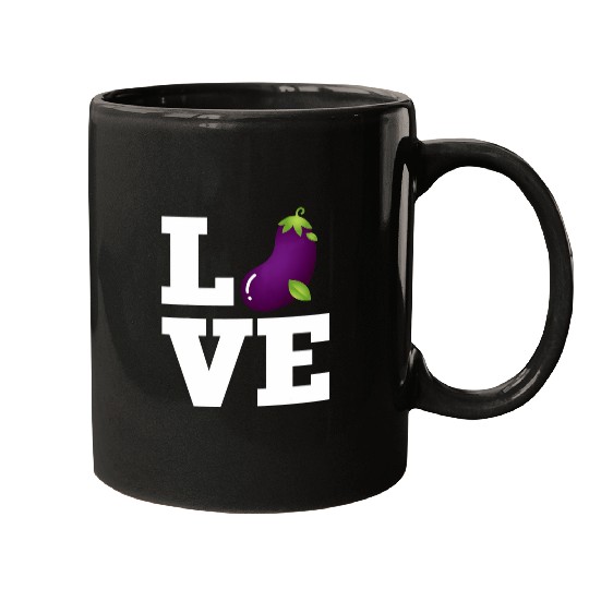 Lacrosse Gift Love Eggplant Costume Aubergine Vegetarian Mugs