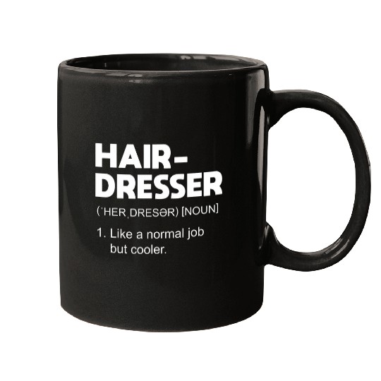 Funny Hairdresser Definition Cosmetology Hairstylist Barber Mugs