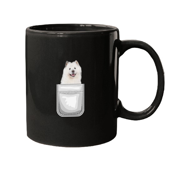 Dog Samoyed Puppy Dog in Your Pocket Mugs
