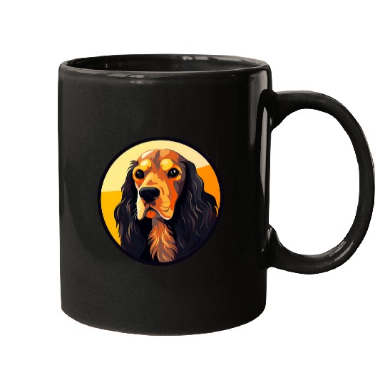Cocker Spaniel Dog Minimal Love Dogs 2 Mugs
