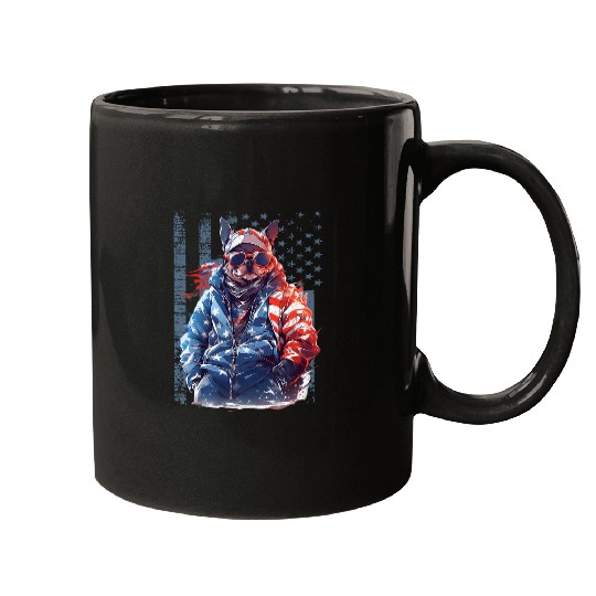 Celebrate Independence Day Stylish USA French Bulldog JULY 4 Mugs