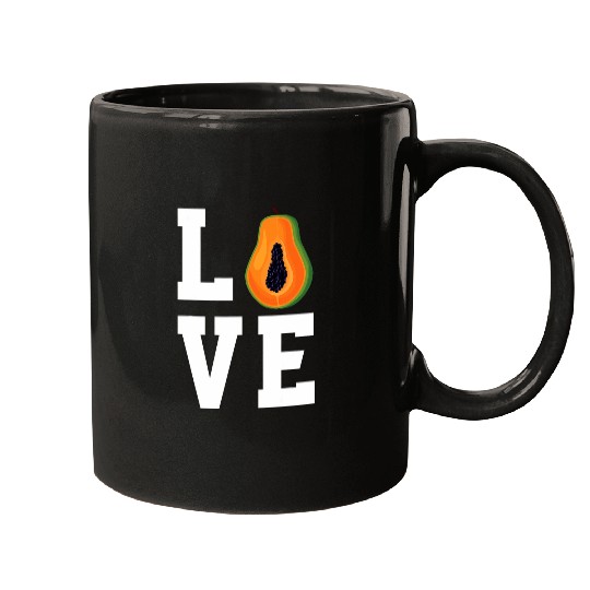 Lacrosse Gift Love Papaya Fruit Design Love Vegan Food Mugs