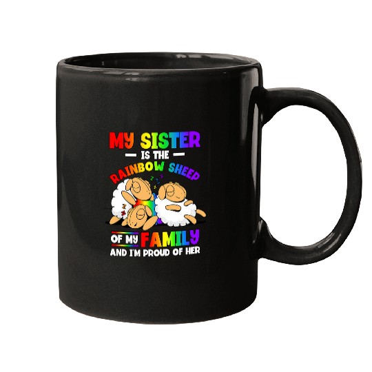 Sheep Lover My Sister Is The Rainbow Sheep LGBT Pride Month 21 Mugs