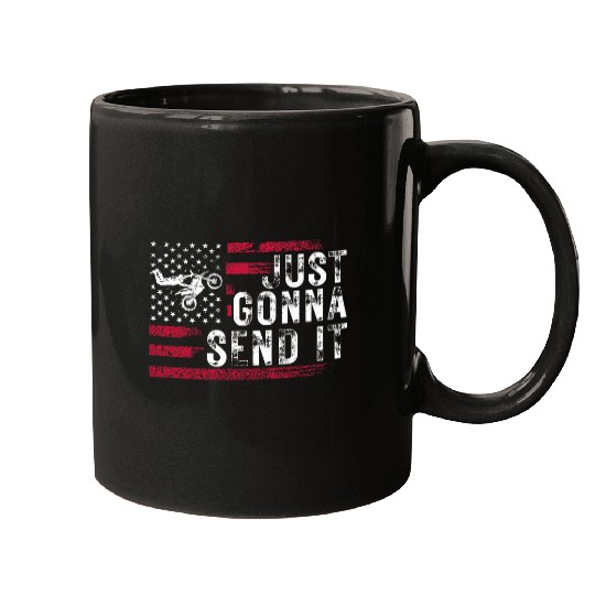 Just Gonna Send It American Flag Motocross 26 Mugs