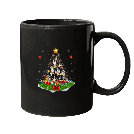 Dog Lover Border Collie Christmas Tree xmass Party Gift Mugs