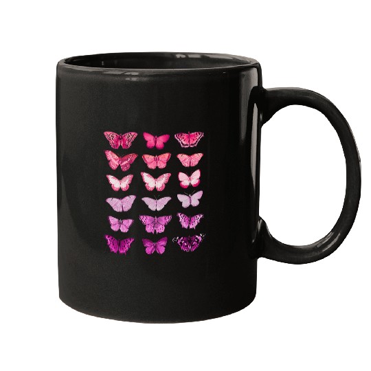 LGBT Lesbian Flag Color Butterfly Pride Month Aesthetic Tee Mugs