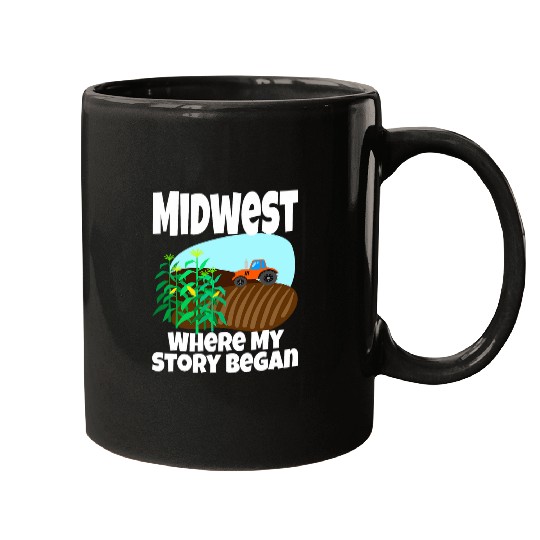 Lacrosse Gift Midwest Where My Story Began Farming Farmer Tractor Corn Mugs