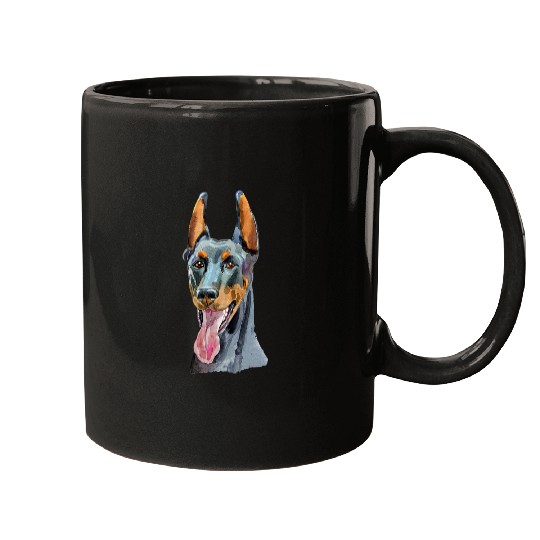 Cool Cute Doberman Dog Lovers Graphic Gift Men Women Kids Mugs