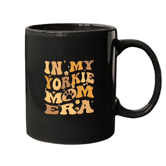In My Yorkie Mom Era Groovy Yorkshire Terrier Dog Owner Mugs