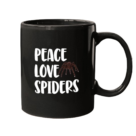 Peace Love Spiders   Funny Halloween Spider Tees Insects Mugs